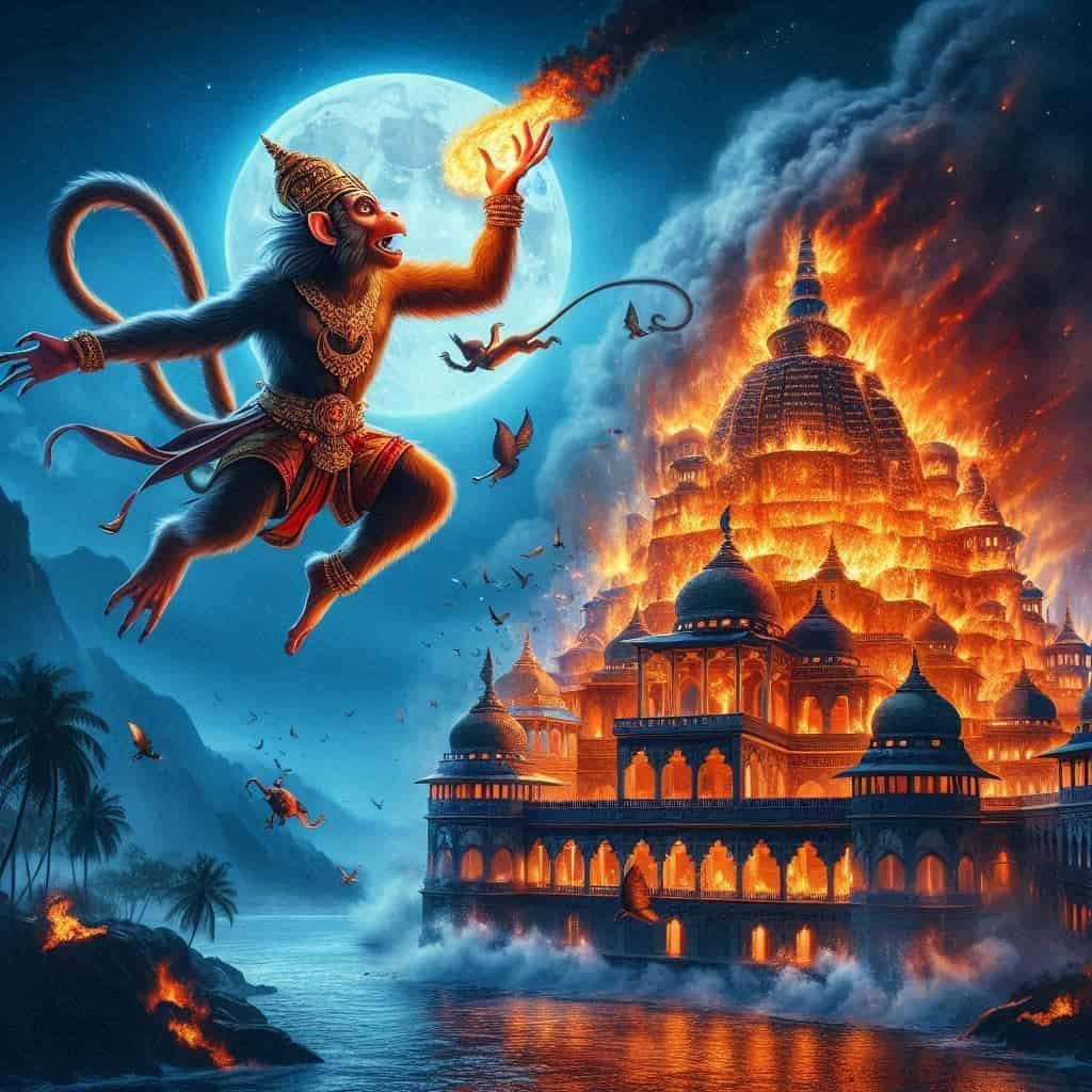 लंका दहन भगवान हनुमान द्वारा
